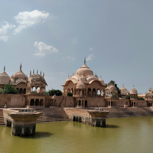Kusum Sarovar near Govardhan Hill, a peaceful historic reservoir featured in this Mathura Travel Guide